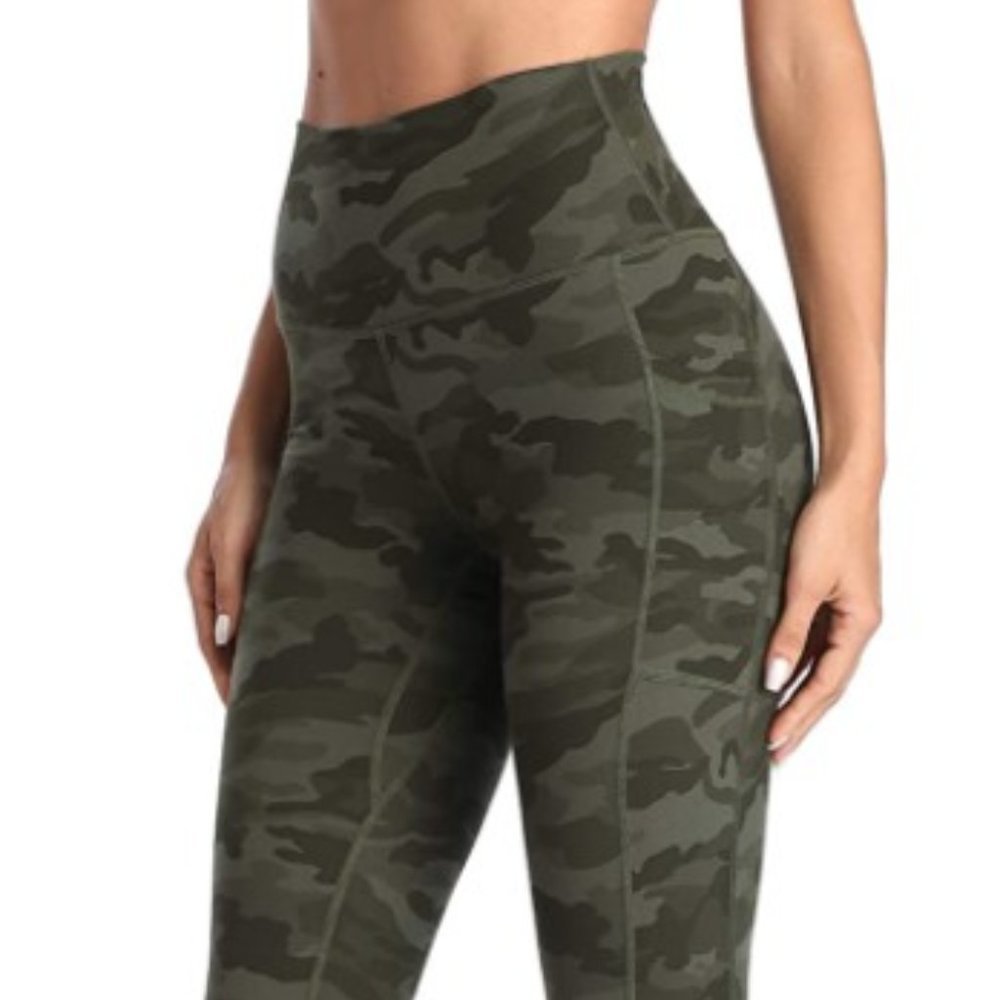 Women's High Waist Green Yoga Pants Leggings